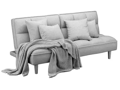Sofa Bed Siljan Fabric Light Grey 3D model