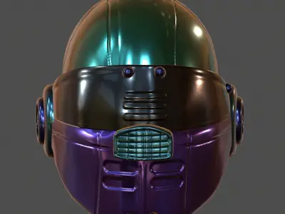 Gas mask helmet 3d model scifi Low-poly  Low-poly 3D model 338
