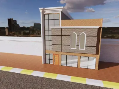 house and shop  3D model