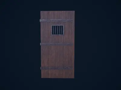 Medieval Door Low-poly 3D model