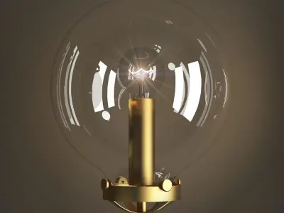bra bistro globe clear glass double sconce brass 3D model
