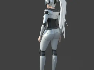 Girl Model - Sci-fi Girl Low-poly 3D model
