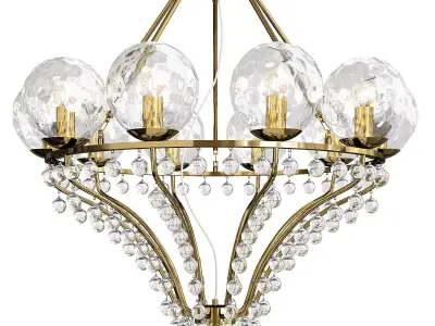 Melaine Chandelier gold Low-poly 3D model