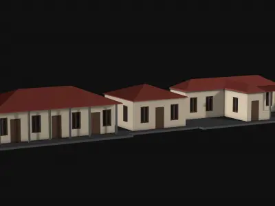Houses Low-poly 3D model