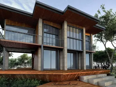 Wooden house 3D model 4