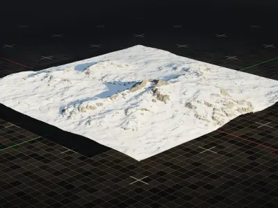 Tundra Mountain Terrain 1 3D model
