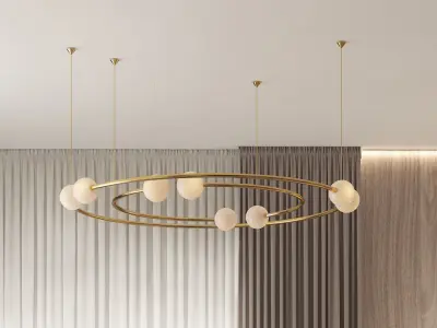 Modern Chandelier Inspired by planets Low-poly 3D model