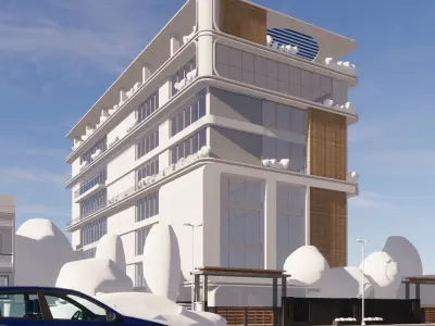 Modern Exterior Futuristic building  3D model