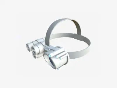 SciFi Glasses J05 White Blue - Character Design Fashion Low-poly 3D model