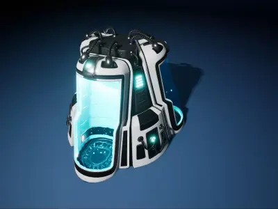 SciFi cryo chamber Low-poly 3D model