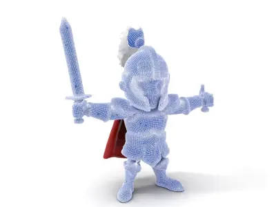 Charming Knight Rigged and Animated Character Model for Games Low-poly 3D model