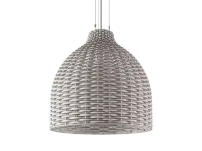 Lamp Rattan Pendant Free 3D model