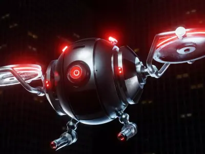 Cybernetic Drone Night Patrol Low-poly 3D model