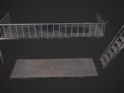 Game ready platform and stains  Low-poly 3D model