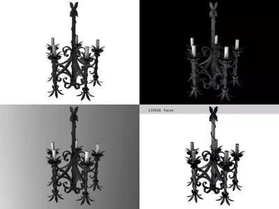 Ornately Detailed Iron Fixture 3D model