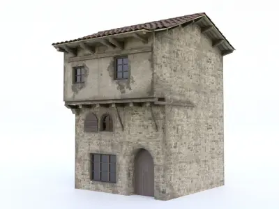 Old Village House Low-poly 3D model