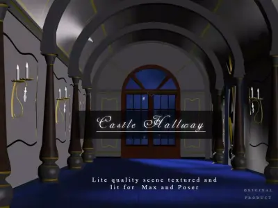Castle Hallway 3D model