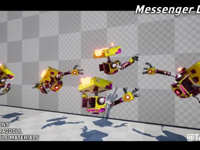 Messenger Drone - Customizable Drone Character Low-poly 3D model