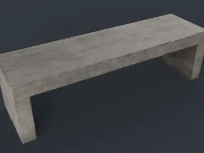 Modern Outdoor Bench 77 PBR Game Ready Low-poly 3D model