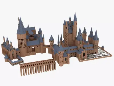 Magic Castle in Wizarding world 3D model 3D model