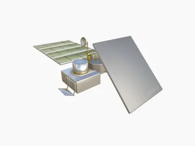 Satellite J02 White Gold - SciFi Space Design Low-poly 3D model