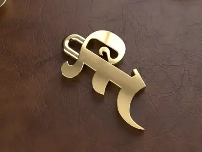 Gothic Letter P Pendant 3D print model