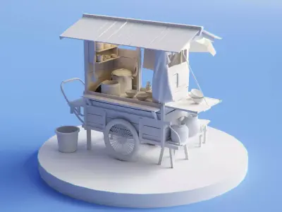 Japanese Ramen Stall Free 3D model