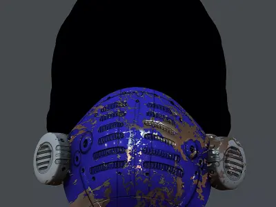Gas mask helmet 3d model scifi Low-poly Low-poly 3D model Low-poly 3D model 61