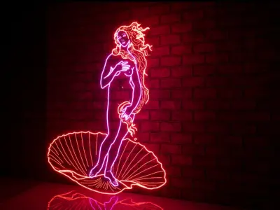 The birth of Venus in Neon CLEANER VERSION 3D model