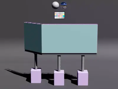 Billboard Videotron Angled - UV - UDIM 3D model