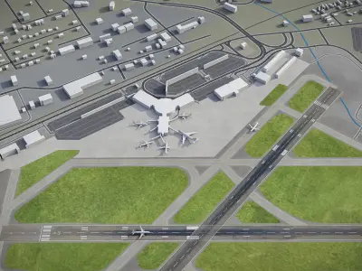 Chattanooga - Airport - CHA Low-poly 3D model