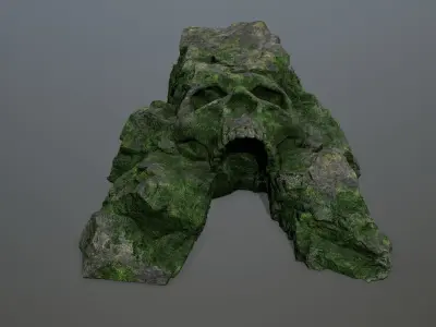 Skull Cave Low-poly 3D model 10