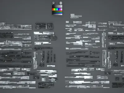 Tech Greebles set 2 Low-poly 3D model