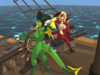 Acheron Drake Nude Low-poly 3D model