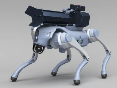  Thermonator Robot Dog Rigged for Cinema 4D 