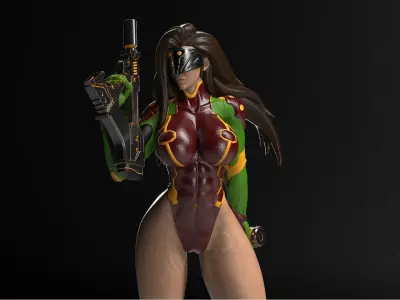 Hawkgirl woman on table 3D print model
