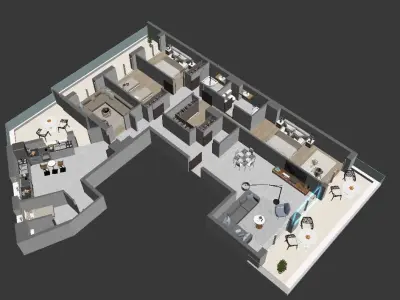 3d apartment floorplan 3D model