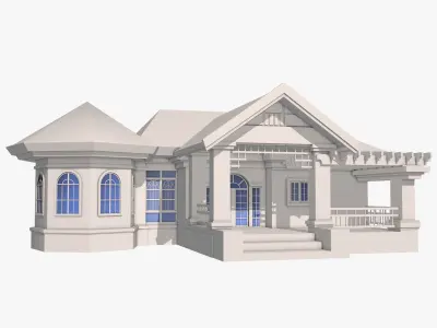 3D House Low-poly 3D model