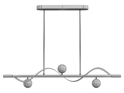 Alora-Suspension-Chandelier gold pendant light 3D model