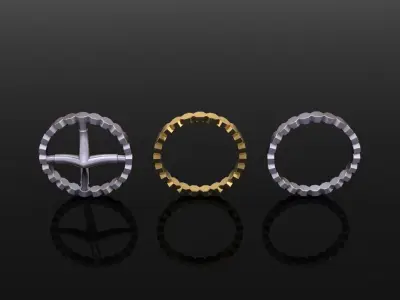 Hexagon Band Ring Mix Size 4 5 6 7 8 9 10 3D print model