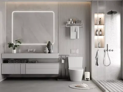  Modern Bathroom blender  Low-poly 3D model