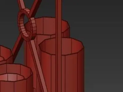 Summit light fixture with candles hanging from it 3D model