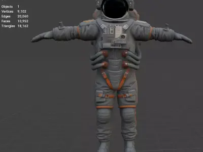 Astronaut spacesuit low poly Low-poly 3D model buy