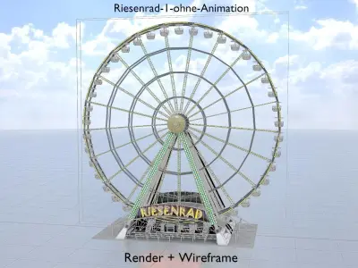 Ferris wheel version 1 without animation Low-poly 3D model
