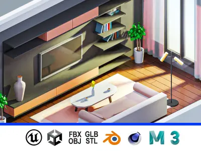 Room 18 Low-poly 3D model