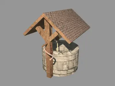 Medieval Well Game Ready Low-poly 3D model