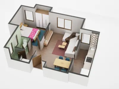 3D Floor Plan model 14 3D model