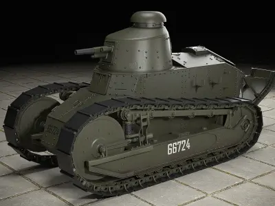 Renault FT french tank  Free low-poly 3D model