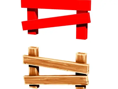 Farm level modular 3d model Low-poly 3D model