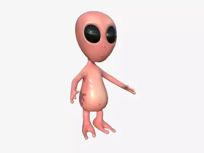 Cute Alien A05 Red Black - Simple - Character Design Low-poly 3D model